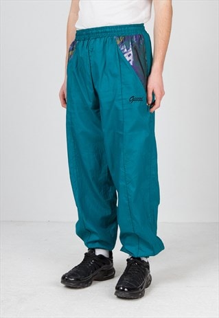 VINTAGE RETRO BLUE GUCCI TRACK JOGGERS BOTTOMS