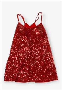 Vintage y2k no boundaries sequin dress red large BV17922
