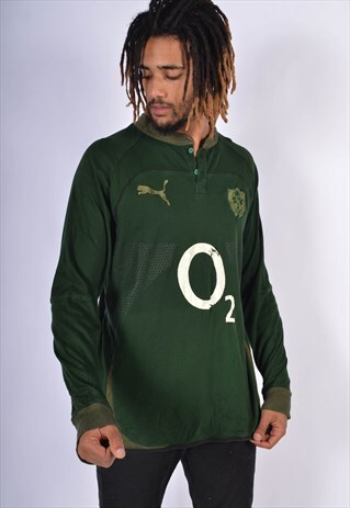VINTAGE PUMA IRELAND RUGBY SHIRT JERSEY GREEN