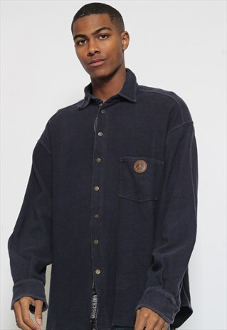 VINTAGE MOSCHINO CORDUROY SHIRT BLUE
