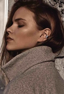 Bold Flat Ear Cuff Silver