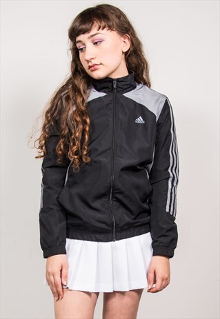 ADIDAS VINTAGE 90'S BLACK TRACKSUIT JACKET TOP