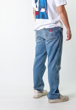 Blue Denim 90s Dickies  Cargo Skater Trousers Pants Jeans