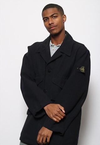 VINTAGE STONE ISLAND TRENCH JACKET BLUE WITH INNER JACKET