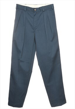 Blue L.L. Bean High-Waisted Pleated Chinos - W32