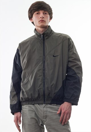 VINTAGE NIKE TRACKSUIT WINDBREAKER 90S KHAKI GREEN BLACK