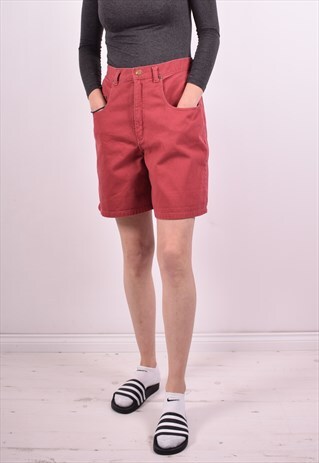 WOMENS VINTAGE DENIM SHORTS W28 MAROON 90S