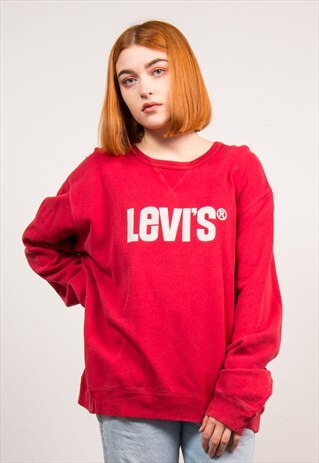 90'S VINTAGE LEVI'S RED SWEATSHIRT SWEATER