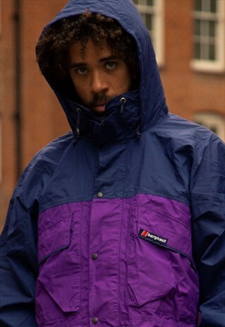 VINTAGE BERGHAUS GORE-TEX JACKET IN TWO TONE PURPLE AND NAVY