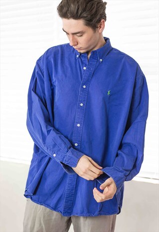 VINTAGE POLO RALPH LAUREN SHIRT LOGO 90S XXL 18.8