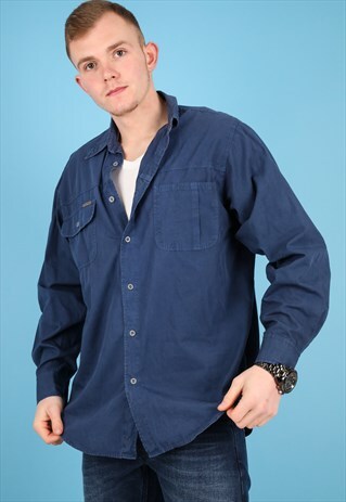 VINTAGE CALVIN KLEIN JEANS SHIRT IN BLUE NS141