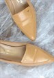 VINTAGE LIGHT 90'S BEIGE SMALL HEEL CASUAL CLASSIC SHOES 