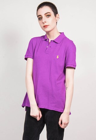RALPH LAUREN VINTAGE 90'S PURPLE SHORT SLEEVE POLO T-SHIRT