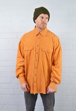 ORANGE CORDUROY SHIRT