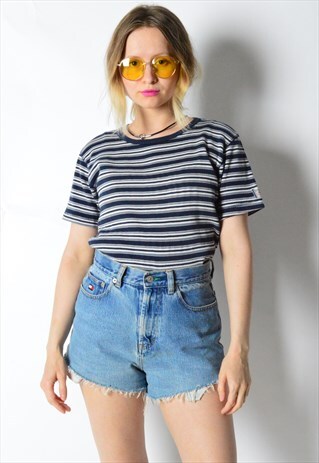 VINTAGE 90S BLUE STRIPED LEVIS T-SHIRT TOP