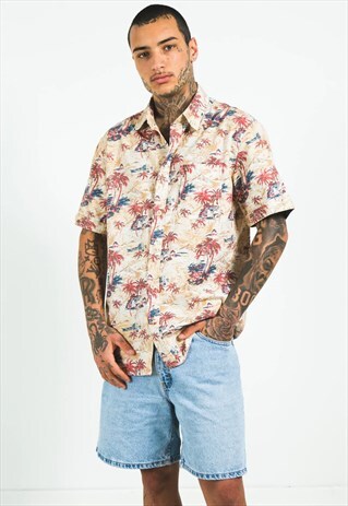 VINTAGE 80S HAWAIIAN SHORT SLEEVE SHIRT / S5110