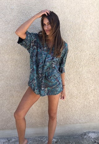 PATTERNED OVERSIZED RETRO VINTAGE UNISEX FESTIVAL SHIRT