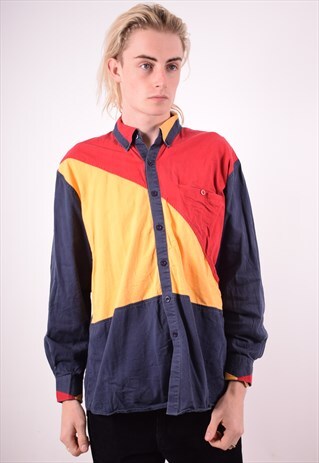 MENS VINTAGE SHIRT LARGE MULTI 90S