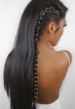 GOLD HAIR DREADLOCK RINGS CLIP