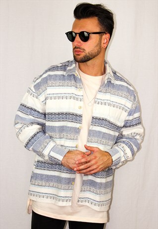 VINTAGE GEO-TRIBAL PATTERNED SHIRT