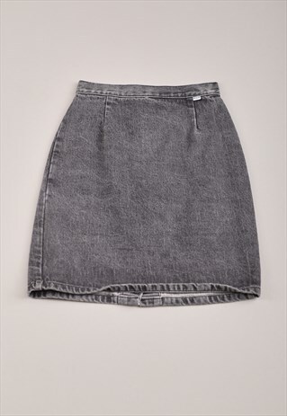 Vintage Guess Denim Skirt in Grey Fitted Mini W24