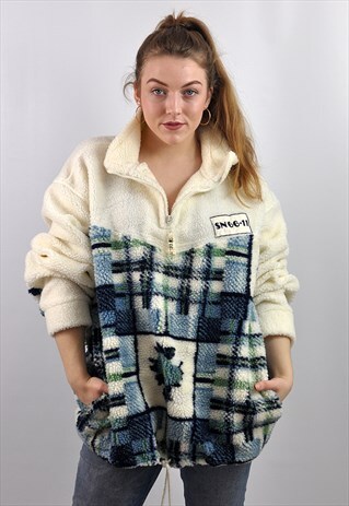 VINTAGE OVERSIZE SNUGLY ZIP FLEECE SWEATER