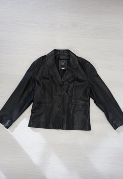 90's Vintage Calculus Jacket Black Leather