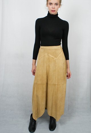 MOSCHINO VINTAGE SUEDE HIGH-WAISTED MAXI SKIRT
