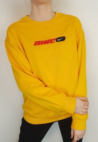 vintage yellow nike crewneck sweatshirt