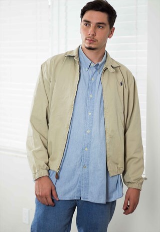 VINTAGE POLO RALPH LAUREN HARINGTON JACKET LOGO 90S M 22.6