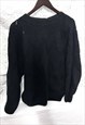 HANDKNITTED WARM SOFT OVERSIZED BLACK PULLOVER SWEATER