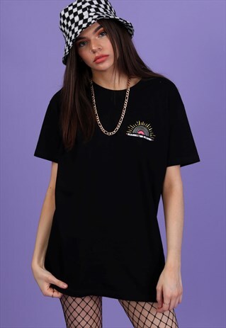 TSHIRT IN BLACK ORGANIC COTTON WITH EMBROIDERED LOGO