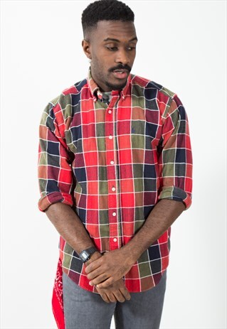 VINTAGE 80S CLASSIC POLO RALPH LAUREN CHECK SHIRT / S5507