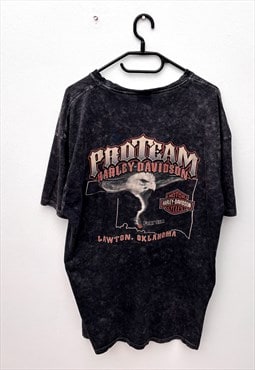 Harley Davidson Oklahoma black acid dye T-shirt XL