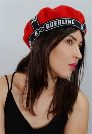 RED LOGO WOOL BERET