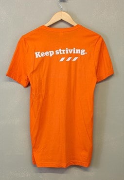 Vintage College T Shirt Orange Short Sleeve With Spell Out 