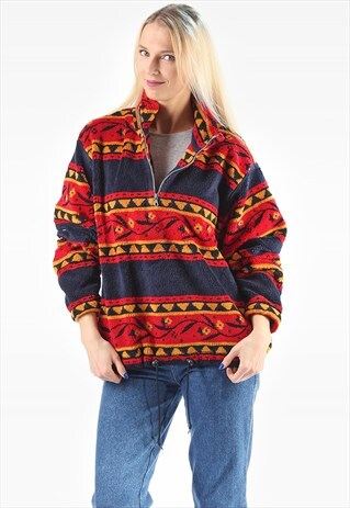 TRIBAL PRINT FLEECE JUMPER
