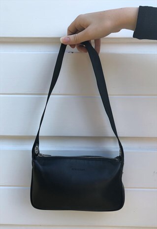 WOMENS BURBERRY HANDBAG PLAIN BLACK BAG PURSE