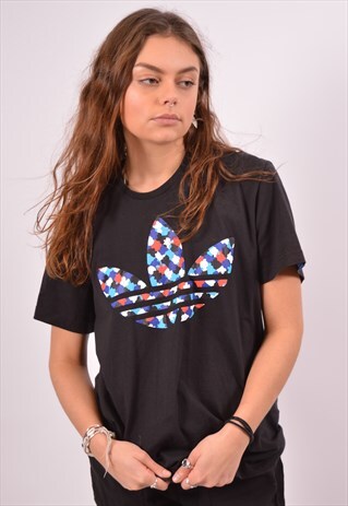 VINTAGE ADIDAS T-SHIRT TOP BLACK
