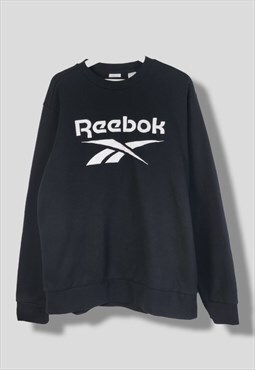 Vintage Reebok Sweatshirt Y2K in Black L