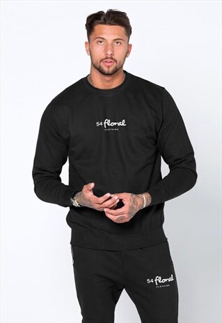 CENTRE LOGO PULLOVER JUMPER SWEATER - BLACK