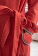 VINTAGE 60'S RARE RED MAXI BOHEMIAN HANOR SIESTA DRESS