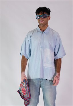 Armani denim 90s tribal shirt