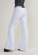 VINTAGE Y2K DEADSTOCK RAVE WHITE FLARE TROUSERS