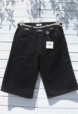 Moschino 00s stock black denim shorts