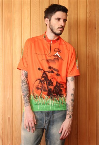 VINTAGE 1990S ORANGE SPORTS T-SHIRT