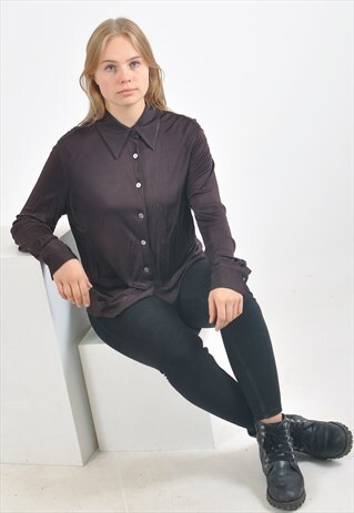 VINTAGE 90'S HOBBS BROWN SHIRT