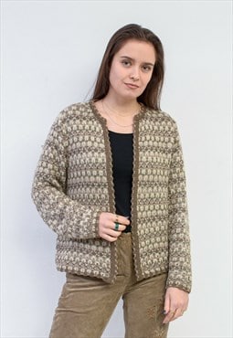 Vintage Women's M Wool Cardigan Sweater Jacket Light Knitted