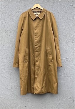 Vintage Aquascutum Khaki Check Lining Trench Coat    
