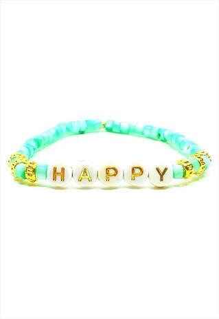 HAPPY BRACELET IN MINT GREEN